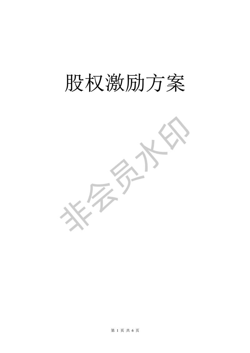 股權(quán)激勵(lì)方案