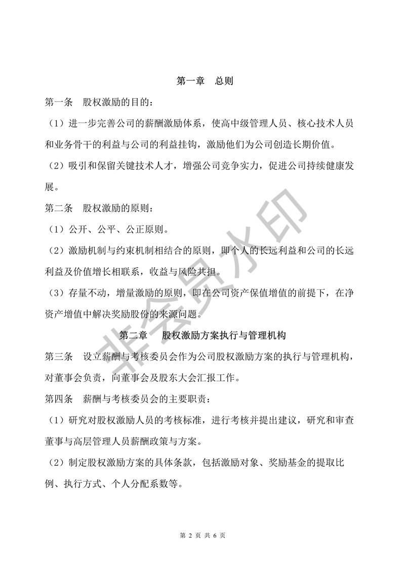 股權(quán)激勵(lì)方案